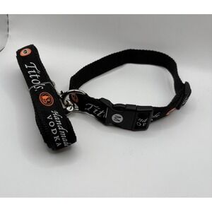 Tito's Handmade‎ Vodka 66" Dog Leash And Collar Black & Orange